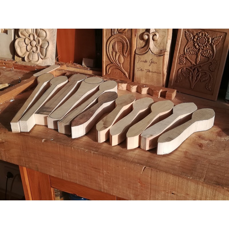 Pak 3 Cuchara de madera en bruto Pak 3 Cuchara de madera en bruto